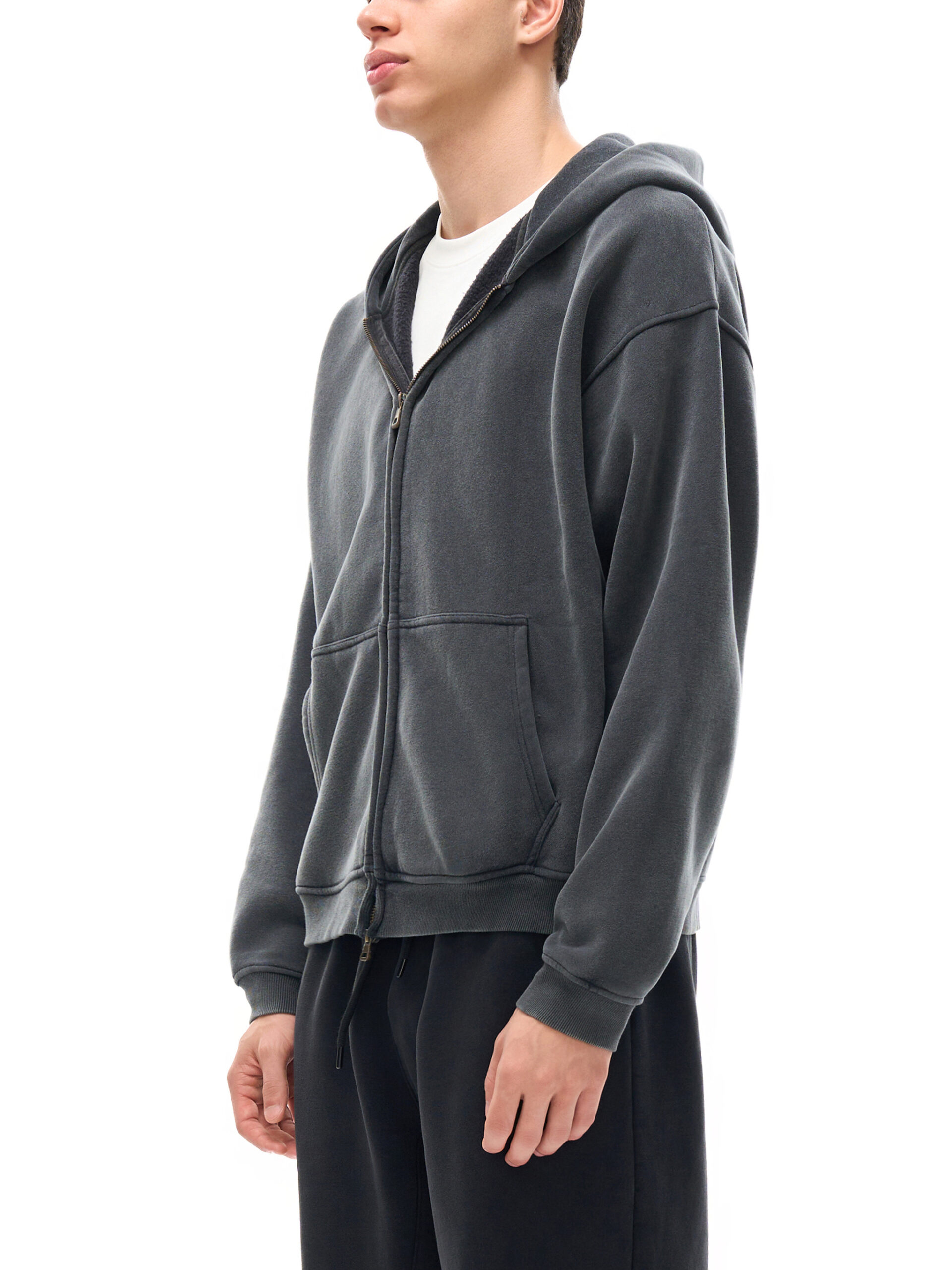 Zip-Through Boxy Fleece Hoodie 3 Zip-Through Boxy Fleece Hoodie - Image 3