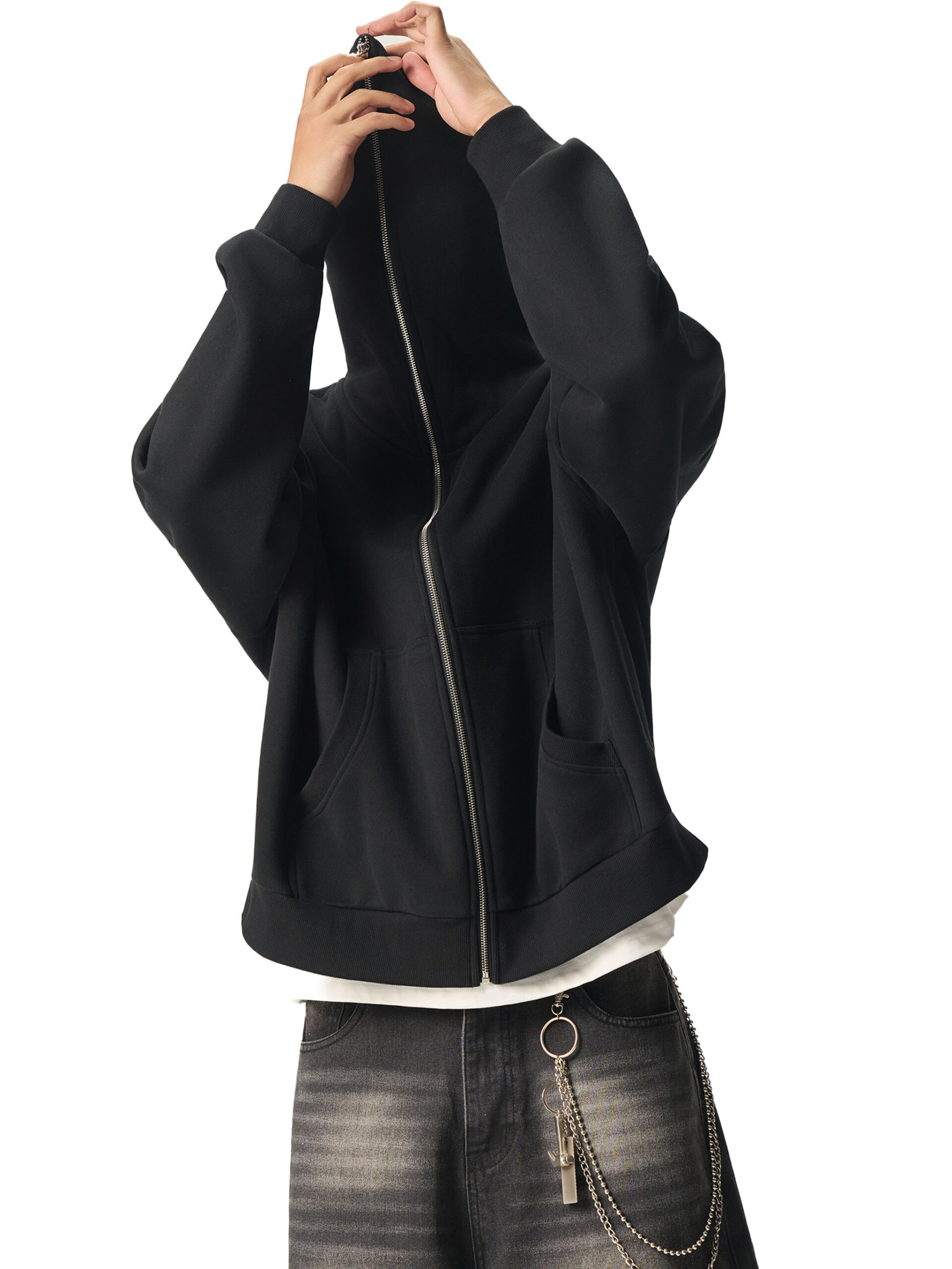 Fleeced Full-Zip Boxy Hoodie 5 Fleeced Full-Zip Boxy Hoodie - Image 5