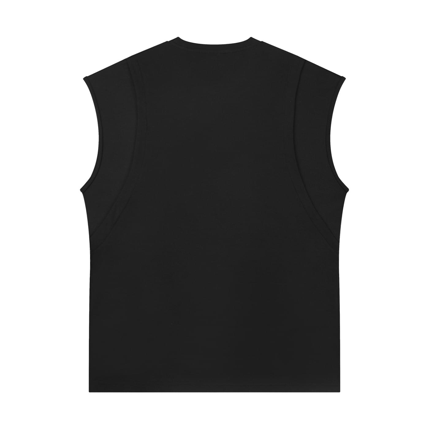 Spliced Panel Sleeveless Muscle T-Shirt 2 Spliced Panel Sleeveless Muscle T-Shirt - Image 2